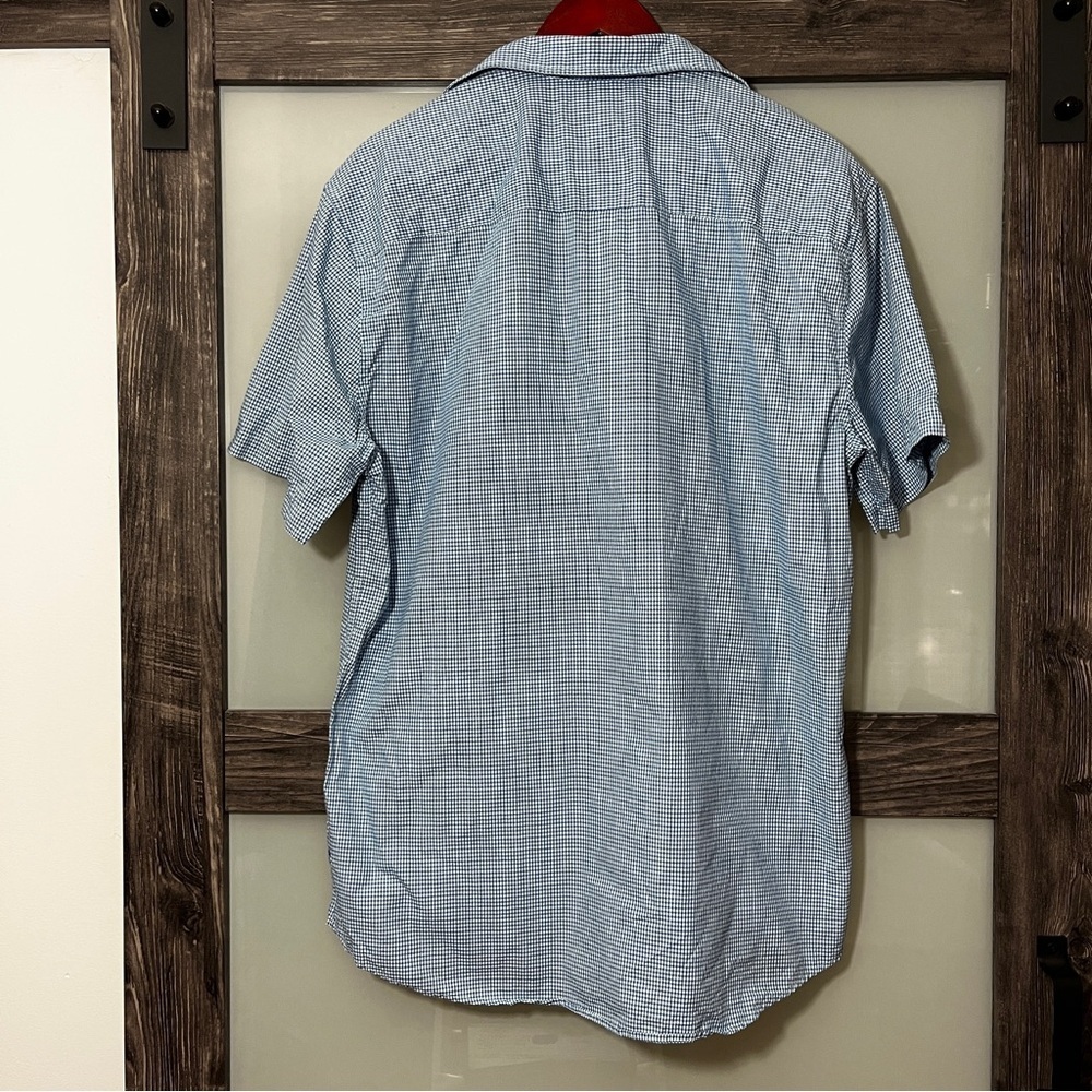 Vintage 90's Y2K Structure Men's Light & Navy Blue Checkered Shirt Large Preppy - Picture 2 of 9
